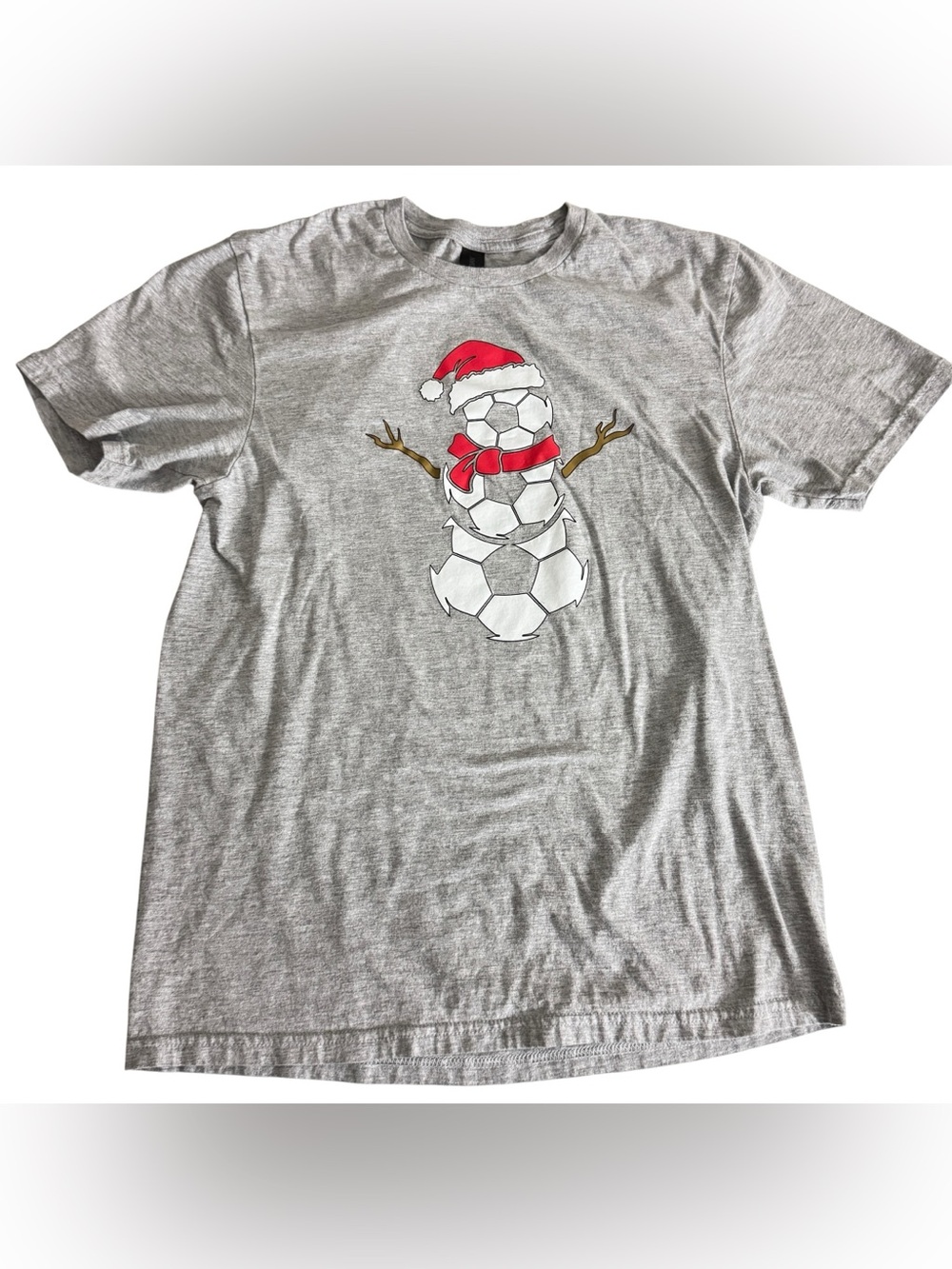 Soccer Ball Snowman Tee Size M